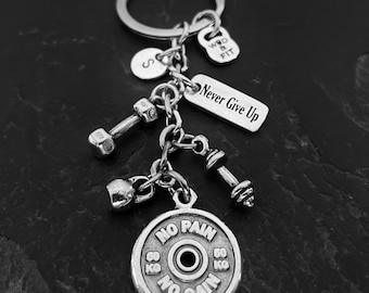 Gym Keychain No Pain No Gain Custom Gifts · Fitness Gifts - Gym gifts· Weightlifter - Crosstraining · Boyfriend Gift · Motivation ·Wod & Fit