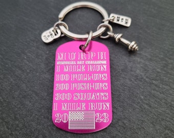 GYM Keychain MURPH Workout · Best Friend Gift · Custom Key ring · Gym Gifts · Boyfriend Gift · Personalized Gift · Crosstraining · Wod & Fit