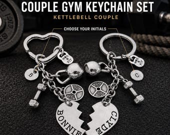 Bonnie and Clyde couple gym keychains, fitness gift for boyfriend, girlfriend, husband, wife, gym couple or workout partners Wod & Fit