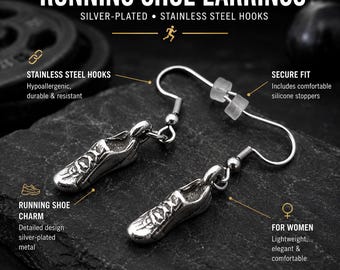 Running Shoe Earrings, Runner Gift for Her, Marathon Gift, Fitness Jewelry for Runner Girl, Mom or Girlfriend · Wod & Fit
