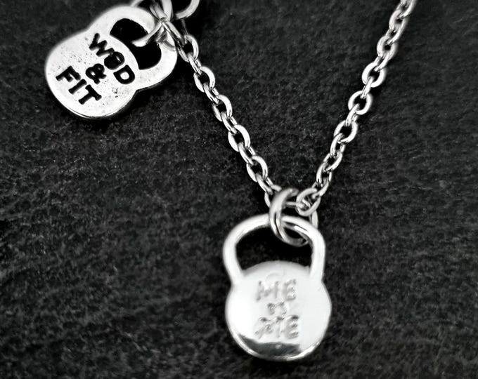 Gym Necklace Kettlebell Me vs Me · Bff Gifts · Coach Gift · Boyfriend Necklace · Girlfriend Gift · Fitness Necklace· I am enough · Wod & Fit