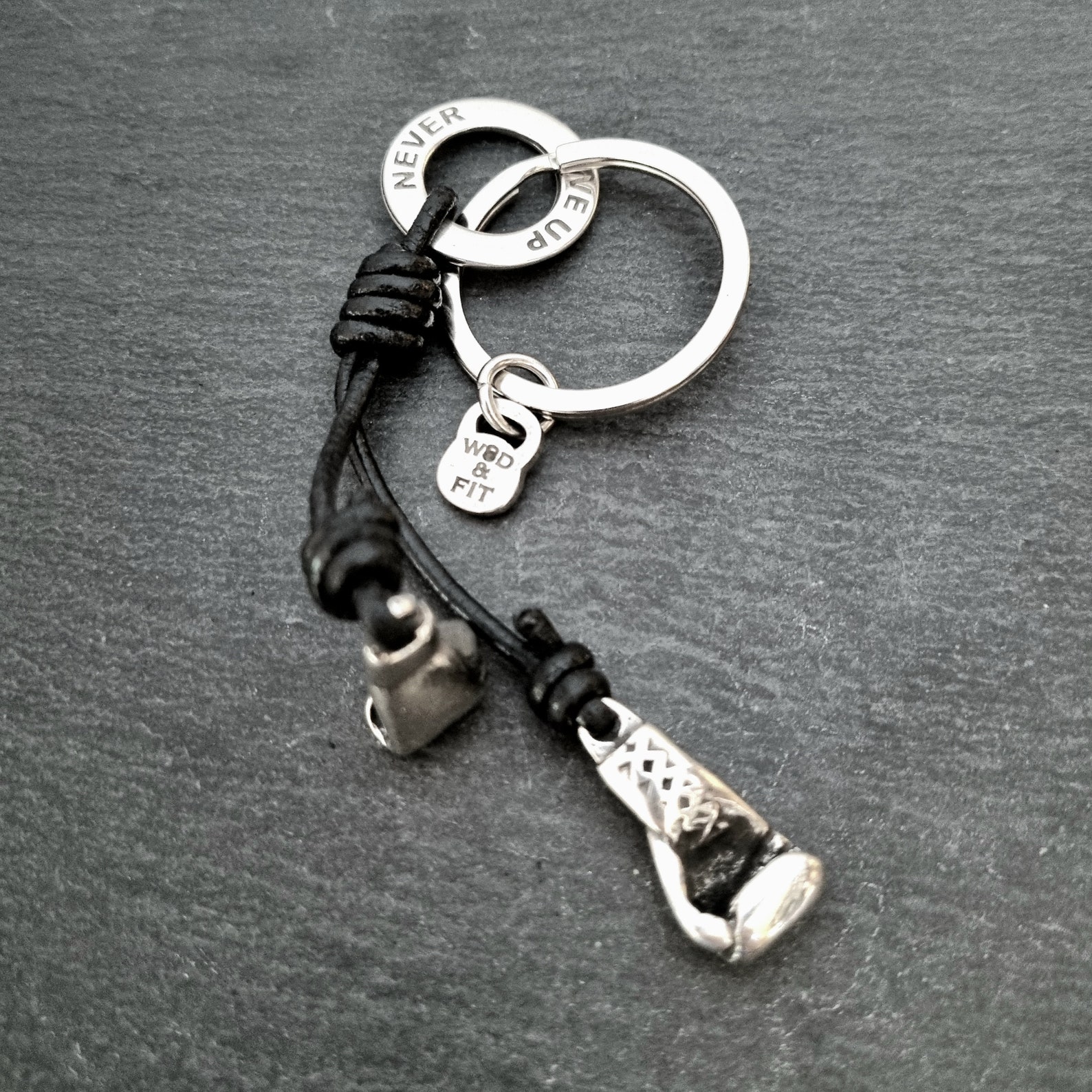 Boxing Gloves Leather Keychain Motivation Ring- UFC - MMA -boxing ...