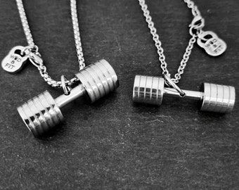 Gym Necklace Strongman Gym Gifts ·Custom Necklace ·Barbell Necklace - Power Lifting - Bodybuilding -Weight Lifting - Crosstraining Wod & Fit