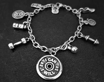 Gym Bracelet Tabata Weight Plate Motivation · Fitness Jewels · Girlfriend Gift · Fitness Gifts · Gift for mom· Fit Bracelet · Wod & Fit