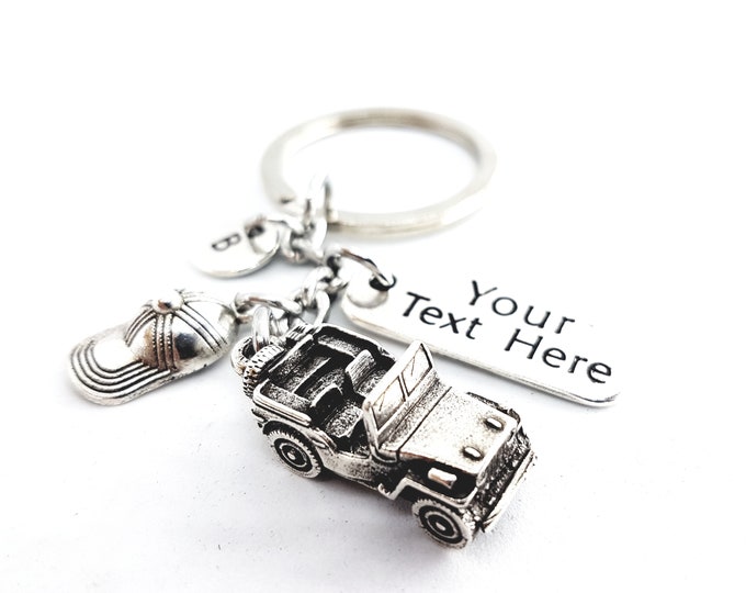 Customized Keychain Offroad Custom Tag Cap and initial - Wrangler -Off Road Lovers - 4x4 Offroad Rubicon - JL -JK · Toyota · Custom Keychain