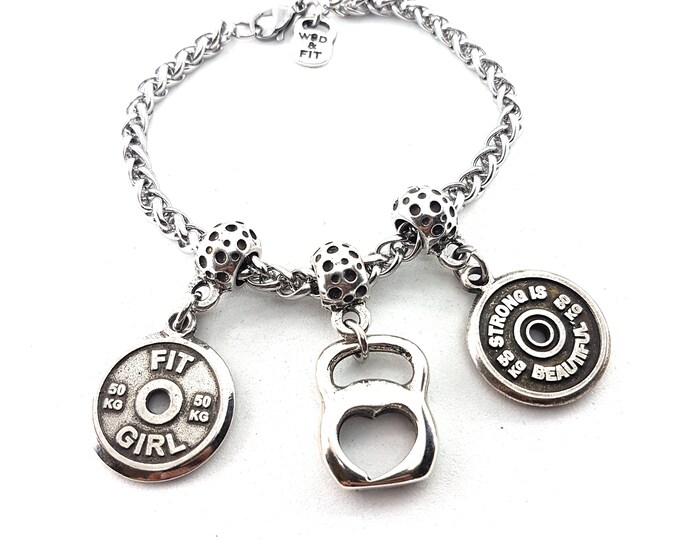 Gym Charms Bracelt Kettlebell Bracelet Charm - Fitness Girl - Fitness Jewels -Crossfit Gift -Sisters Gift · GYM Gift· Workout Gift·Wod & Fit