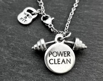 Barbell Gym Necklace Custom Gift · Gym Gift- Weight Lifting· Custom Necklace Gift · Powerlifting · Fitness Necklace · GYM · Wod & Fit