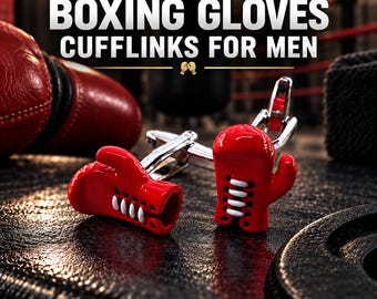 Boxing gloves cufflinks for men, elegant boxing jewelry gift for boxer, fighter, coach, trainer, husband or groomsman · Wod & Fit