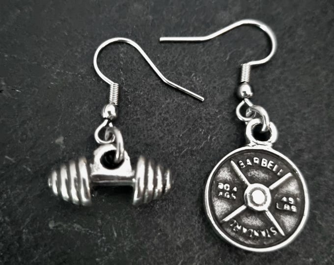 Weight Plate Earrings for Women – Fitness Jewelry Gift · fitness earrings for women· weight plate earrings for gym girls Fit mom · Wod & Fit