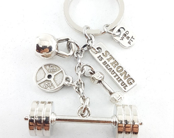 Gym Custom Keychain Challenge Workout · Weight Lifting · Bodybuilding · Coach Gift · Personalized Gift · Boyfriend Gift · Barbell ·Wod & Fit