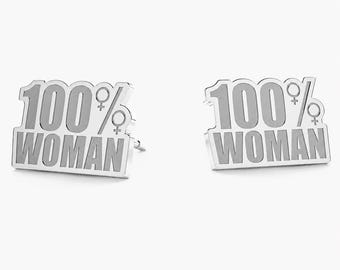 Silver Earrings 100% Woman Gift · Girlfriend Gift · Mom Gift · Women Earrings · Bff Gifts ·Wife Gift · Sister Gift · i am enough · Wod & Fit