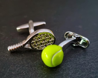 Cuff links Paddle Racket Tennis and Ball Gift · Paddle gift · Paddle Racket · Paddle Team · Cuflinks Tennis - Gift for the groom