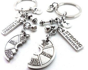 Couple Gift Gym Keichain Gym Gifts Weight Plate Always Together Strong is Beautiful · Girlfriend Gift ·Wife Gift · Boyfriend Gift· Wod & Fit
