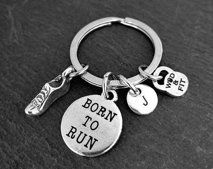 Running keychain - Runner Motivation - Runner gifts - Love to Run - Running gifts -Gift for runners -Workout gift - Marathon gift-Wod & Fit