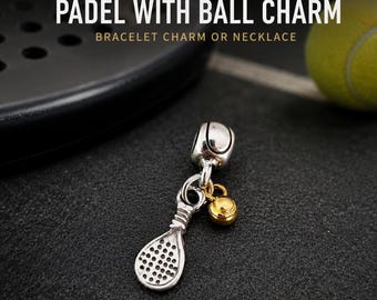 Padel Pad for Bracelet Charm with Ball Gift for Padel Lover -Padel Tennis gift -Gift for Padel - padel Jewels- Padel Charms · Wod & Fit