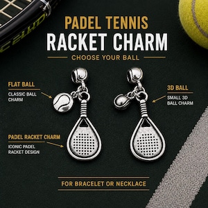 Charm Padel-Tennis Paddle Tennis gift- Gift for Padel - Padel Coach Gift - Paddle Gift - Paddle Charm - Bracelet Paddle tennis Charm