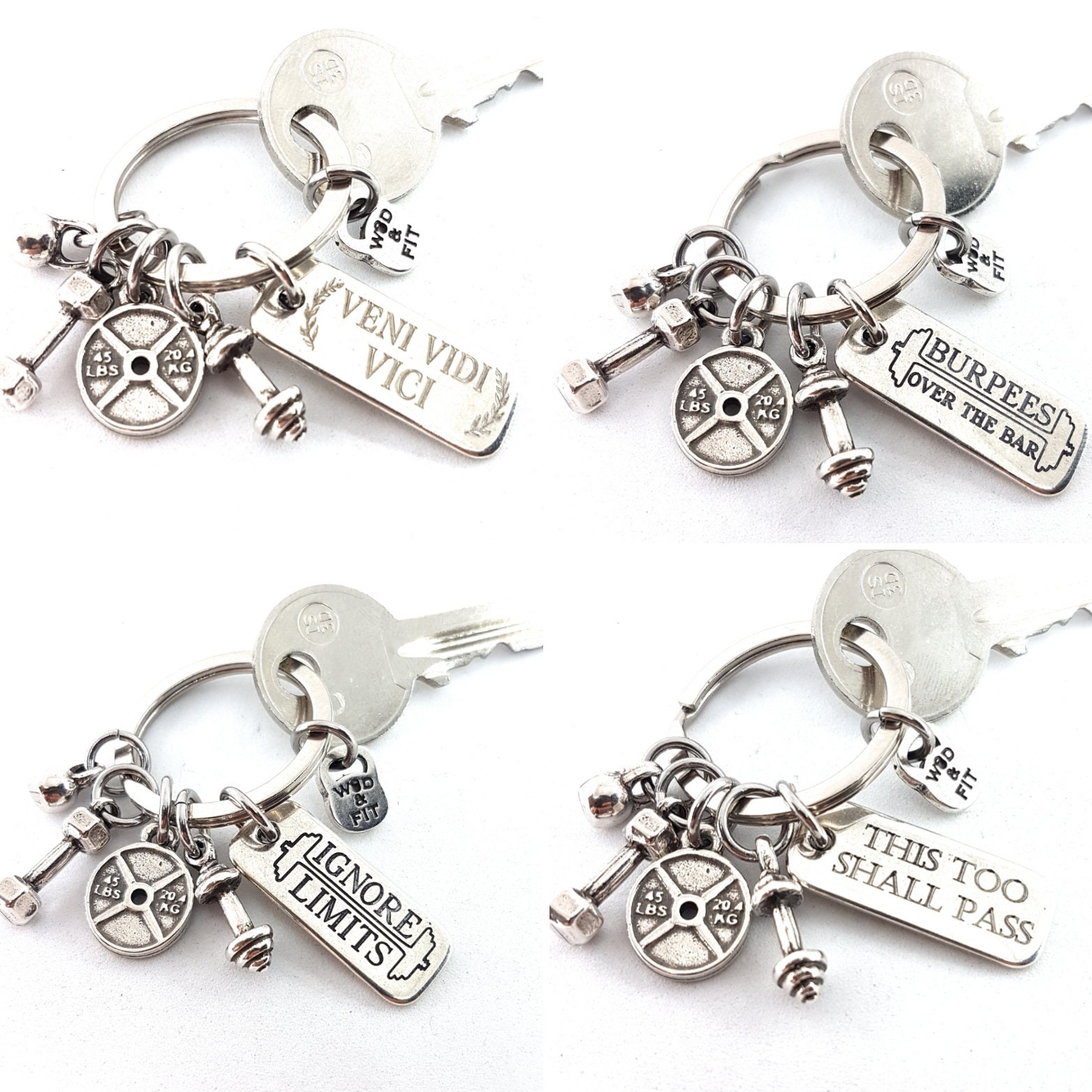 Custom KeyChain Gym Exercise 3x1 Workout.Customizable Keychain,we can