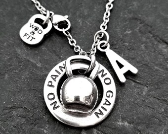 Gym  Necklace Kettlebell Custom Fitness Gift · Workout gifts · Name Necklace · Gym Gifts· Bodybuilding ·Custom Crossfit Gifts · Wod & Fit