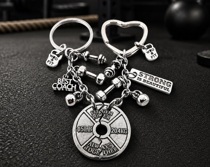 Couple Custom Keichain Gym Gifts Weight Plate Always Together · Personalized Gift · Bodybuilding · Fitness · Engagement gifts · Wod & Fit
