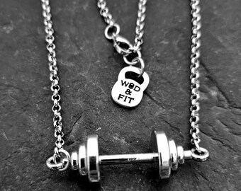 Barbell Necklace Grace Workout,Fit Girl,Fitness Jewelry,Gym,Bodybuilding Jewelry,Fitmom,Fit girl,Crosstraining,Weight lifting,Wod and Fit