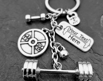 Custom Keychain Barbell Broomstick Mile Workout Gym Gifts · Personalized gift · Weight Lifting · Best Coach Gift · Boyfriend Gift ·Wod & Fit