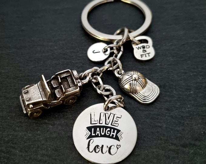Offroad Custom Keychain MotivationTag Cap and initial -Off Road Lovers - 4x4 Offroad Motivation Gift · New Car Keychain ·