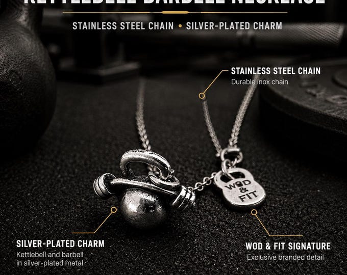 Gym Necklace Kettlebell Bent Barbell Gifts · Fitness Necklace · Gym Gifts· Bodybuilding · Gym Gifts ·Best friends Gift· Sport Gift·Wod & Fit