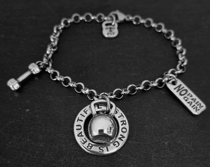 Gym Bracelet Helen Workout · Name Bracelet · Fitness Bracelet · Custom Bracelet · Girlfriend Gift · bracelet for women · Gym Gift ·Wod & Fit