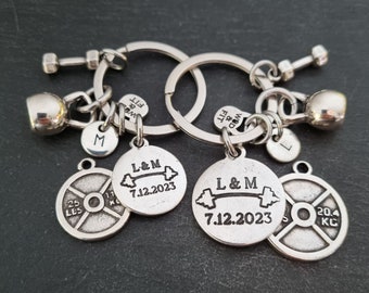 Custom Keychain Gym Weight Plate 25lbs+45lbs · Anniversary gift · Bff Gifts · engagement gifts · Custom Gift · Gym Jewelry·Fitness·Wod & Fit