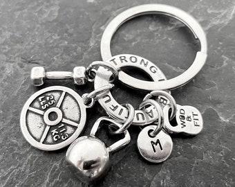 Gym Keychain Hansen Workout Gift Kettlebell - Fitness Key Ring - Body building - Gym Motivation - Personal Trainer Gift- Fitness -Wod & Fit