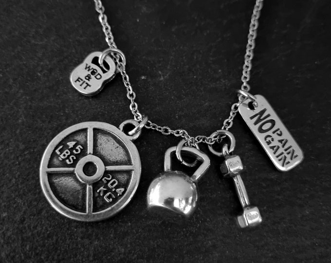 Gym Necklace Beast 4 Workout Kettlebell Dumbbell Motivations Personalized Necklace · Motivation Gift · Gym Gifts · Bodybuilding · Wod & Fit