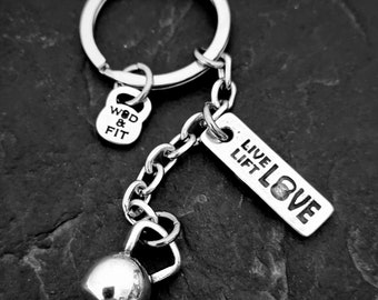Personalized Keychain Gym Kettlebell  ·Custom Gifts · Bff Gifts · Girlfriend Gift · Custom Keychain · Fitness Jewels · Coach Gift ·Wod & Fit