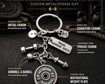 Personalized Gym Keychain NO MORE EXCUSES · Encouraging Fitness Gift · Custom Fit Gift · Strength Training Inspiration ·Motivation Wod & Fit