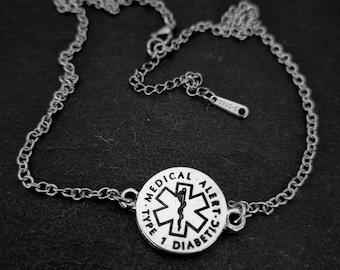 Medical Alert ID Necklace Custom Adjustable-Personalized Engraved · medical id Necklace Medical Condition Info ·Medical alert Necklace women