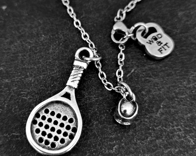 Paddle tennis Necklace Small Ball Gift for Padel Lovers - Paddel Tennis gift -Gift for Paddel -Gift for Paddel Player- Paddle Gift-Wod & Fit