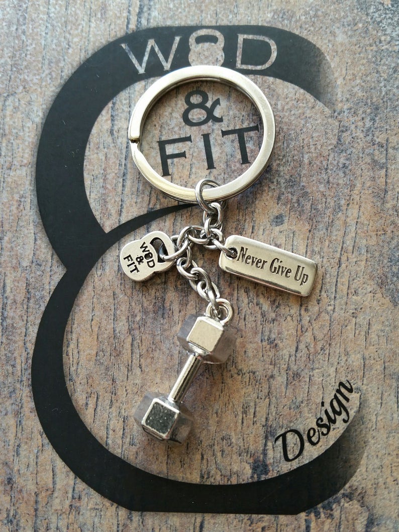 Dumbbell Keychain Feek Motivation workout Bodybuilding,Fitness,Kettlebell,Gym,Weightlifting,Barbell,Sport gift,Fitness Jewelry,Crosstraining