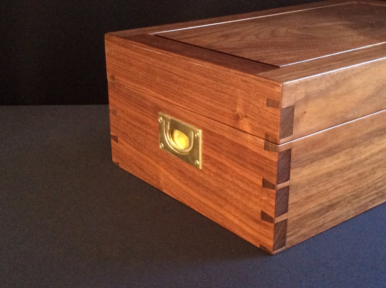 Dovetailed Jewelry Box From Walnut With Removable Trays Key Etsy