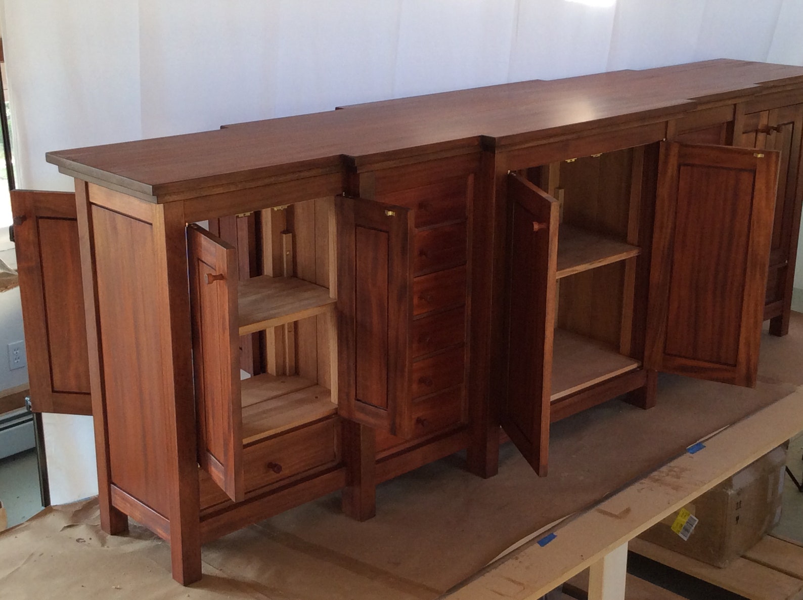 Mahogany Office With Doors and Drawers. Custom Furniture