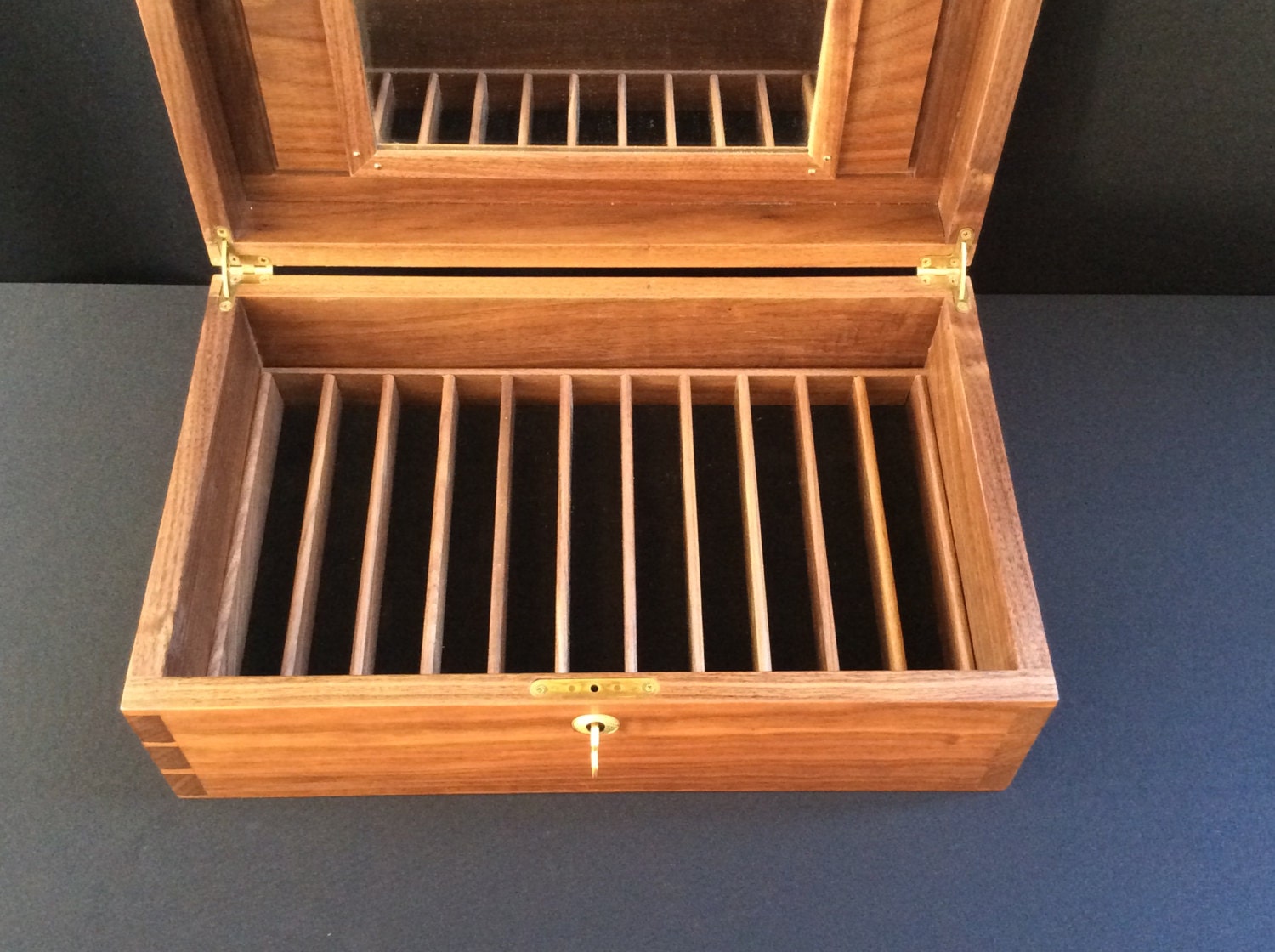 Dovetailed Jewelry Box From Walnut With Removable Trays Key Etsy