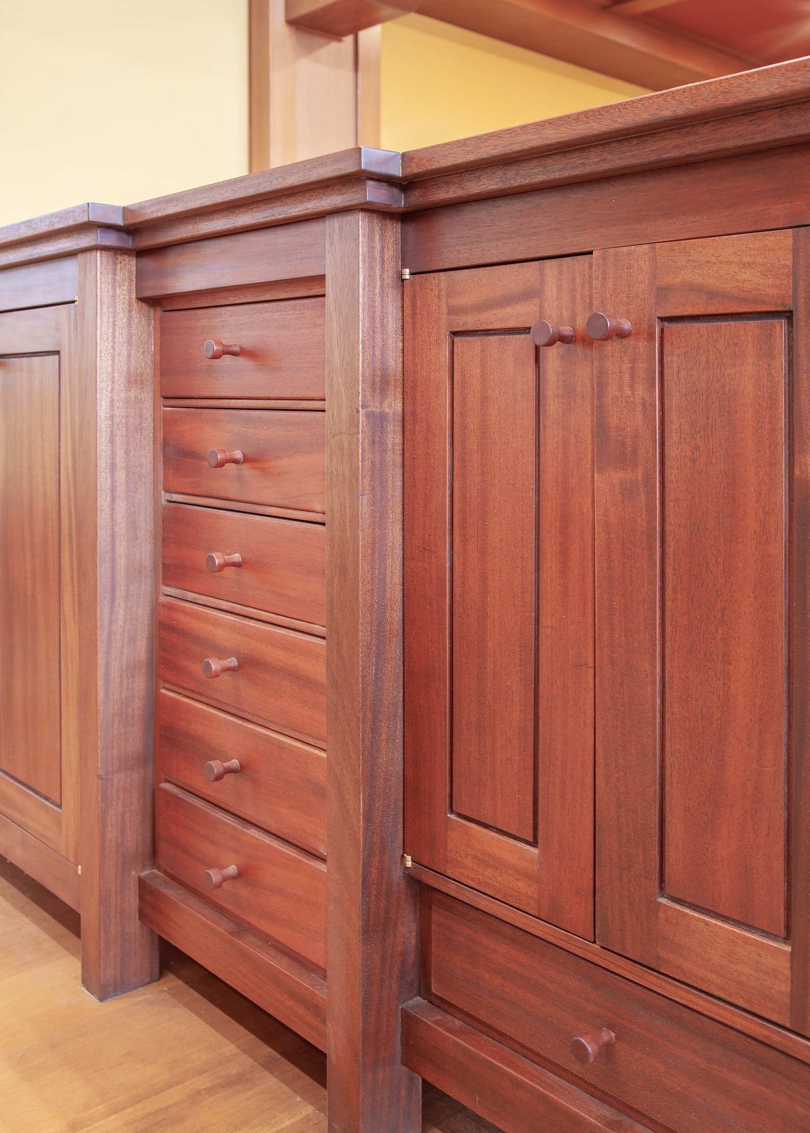 Mahogany Office With Doors and Drawers. Custom Furniture