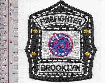 Brooklyn Dodgers & New York City NYC Fire Department Helmet Shield Promo Patch
