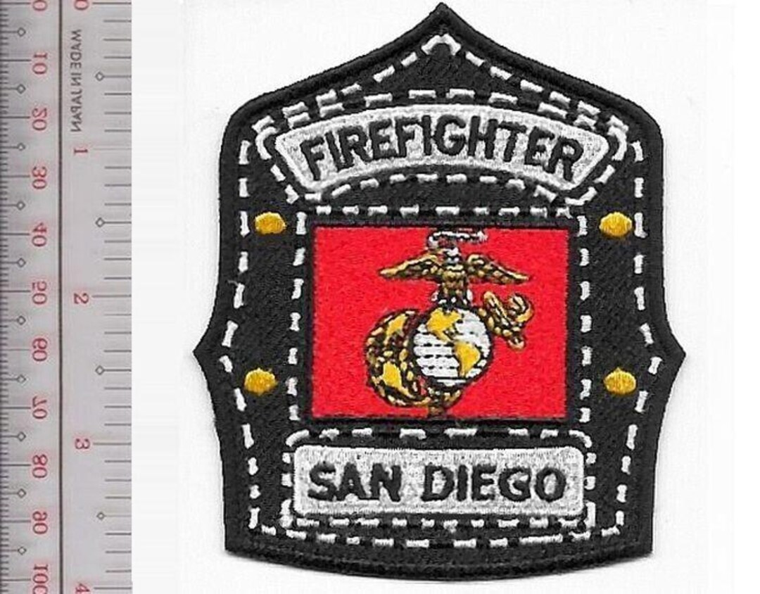 San Diego Fire Department Marine Corps Firefighter Helmet Shield Patch ...