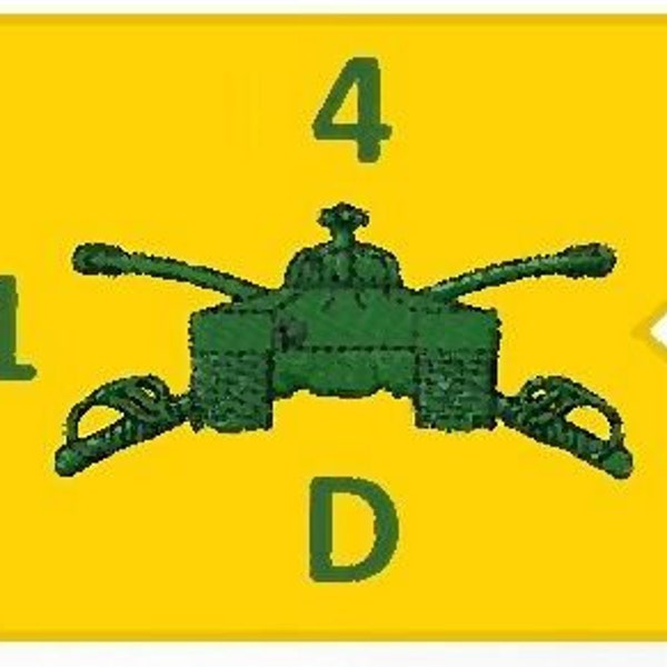 US Army 7th Armored Division 4th Regiment 1st Battalion D Company Guidon Patch