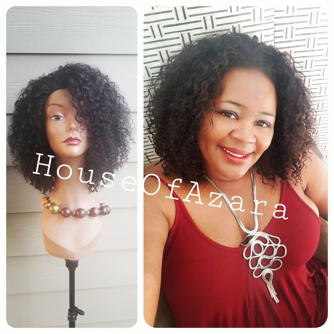 Custom Order Kinky Curly 100 Human Hair Half Wig 10 12