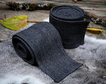 Charcoal Gray Wool Viking Leg Wraps, SCA LARP Reenactment