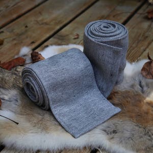 Viking Dust Gray Wool leg Winingas Vindingr Wickelbander. These warps are the perfect garb for Norse, SCA and LARP Reenactment