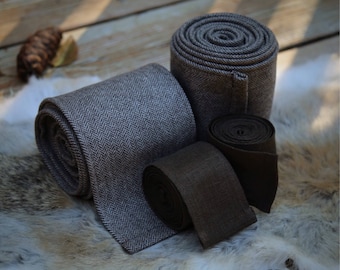 Linen & Wool Viking Leg Wraps and Arm Wraps, Norse LARP SCA Garb