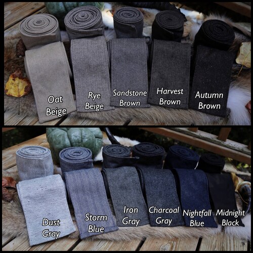 Viking Leg and Arm Wraps Winingas Vindingr Wickelbander vaf-spjôrr, Linen and/or Wool Garb Norse, SCA, shops LARP, Anglo Saxon, Armor, Reenactment
