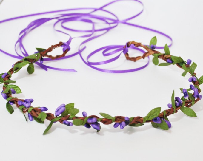 Purple Flower Crown Violet Flower Crown Flower Crown Violet Etsy