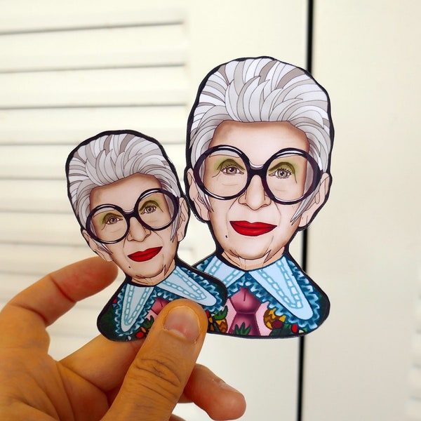 Iris Apfel magnet, Iris Apfel fan gift, Iris Apfel merch, Iris Apfel decor, Iris Apfel sticker, fashion icon decor